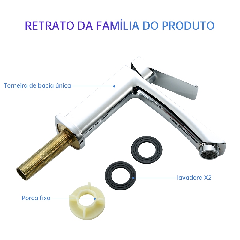 Torneira Luxo KGOLD Bica Longa Zinco Durável