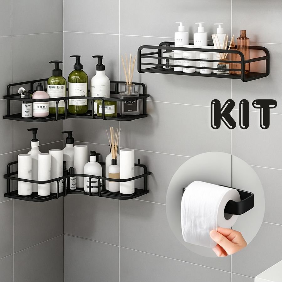 Prateleiras Suporte Com Alto Adesivos Para Parede Banheiro Cozinha lavanderia Shampoo E Sabonete