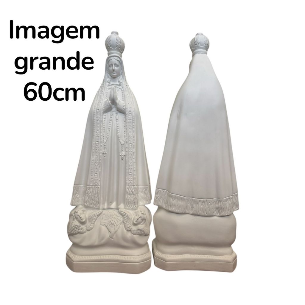 Imagem grande de Nossa Senhora Aparecida em 60cm em gesso cru retocada feita com gesso de alta qualidade