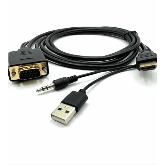 Cabo Conversor Vga Macho Para Hdmi Macho 1.50 Metros Banhado GRASEP em Oferta na Shopee