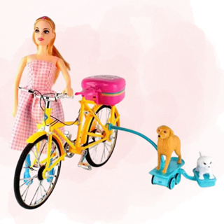 Boneca Ciclista Com Bicicleta E Cachorro Gira 360 Pedala Som Luz Infantil em Oferta na Shopee