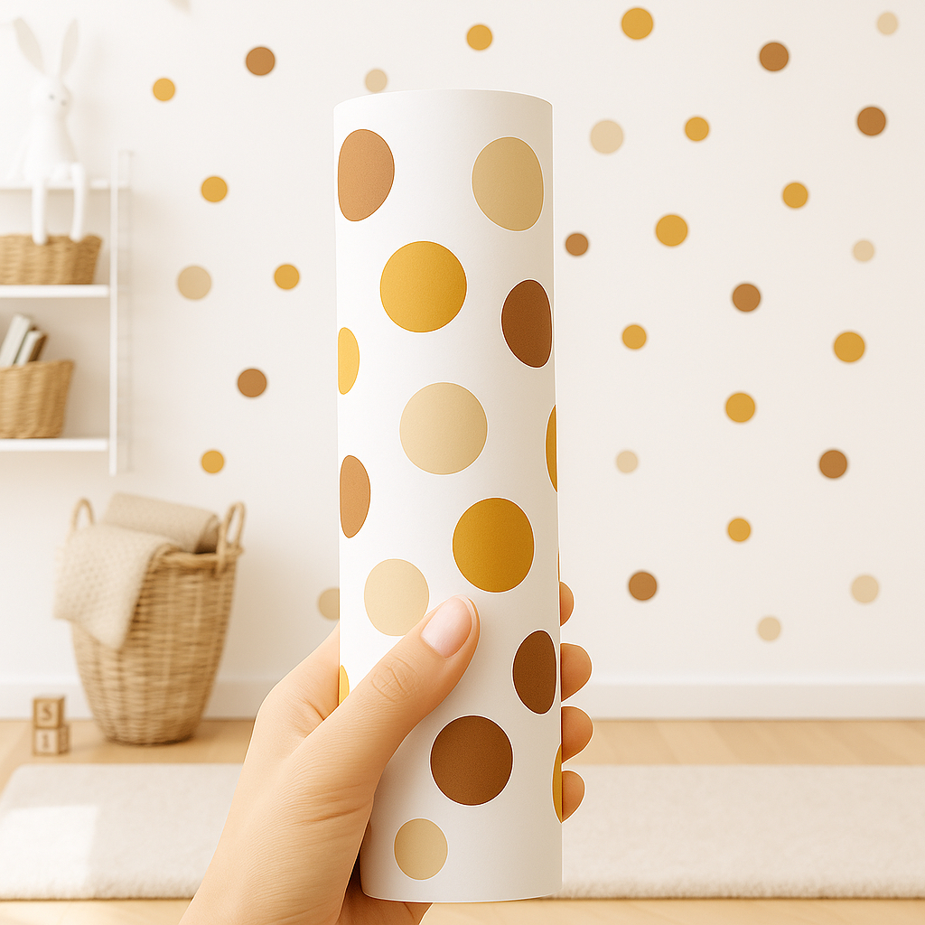 Adesivos Infantil De Parede 200 Bolinhas 4cm E 2cm Caramelo em Oferta na Shopee