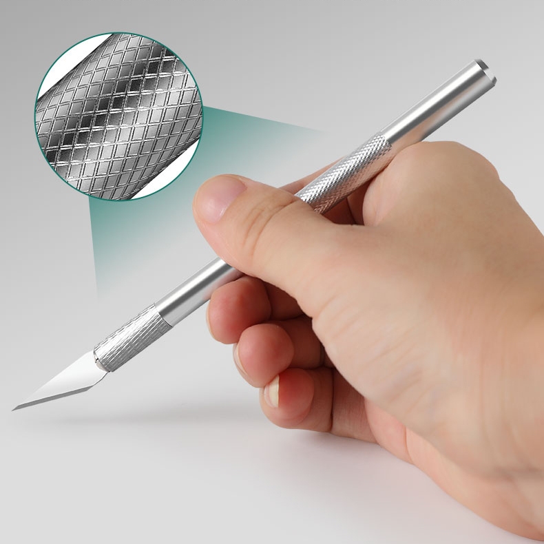 Estilete De Precisão Bisturi Alumínio Com 5 PCS Laminas Para artesanato Arte Moderna Escupir em Oferta na Shopee