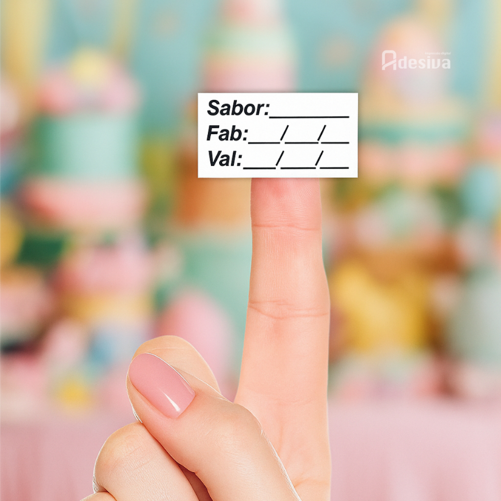 Etiqueta Vinil à Prova d’Água 4x2cm – Rótulo  de Identificação Sabor, Fabricação e Validade para Doces e Bolos em Oferta na Shopee