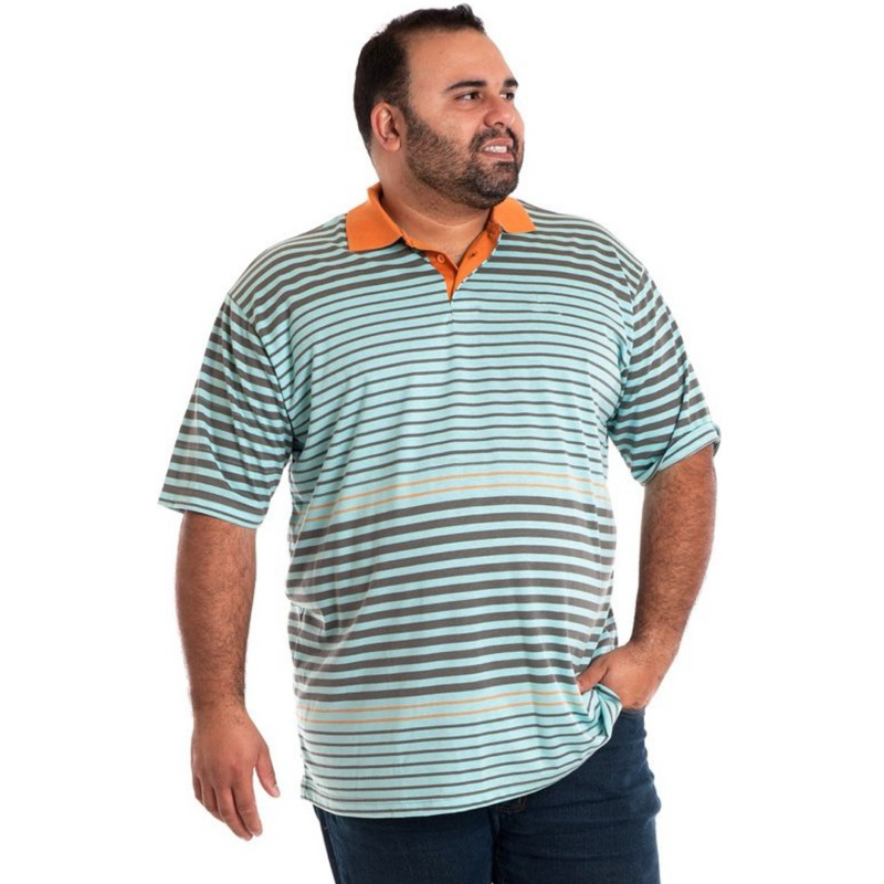 Kit 03 Camisa Gola Polo Masculina Plus Size Listrada Tendência Casual g1.g2. g3 COM BOLSO