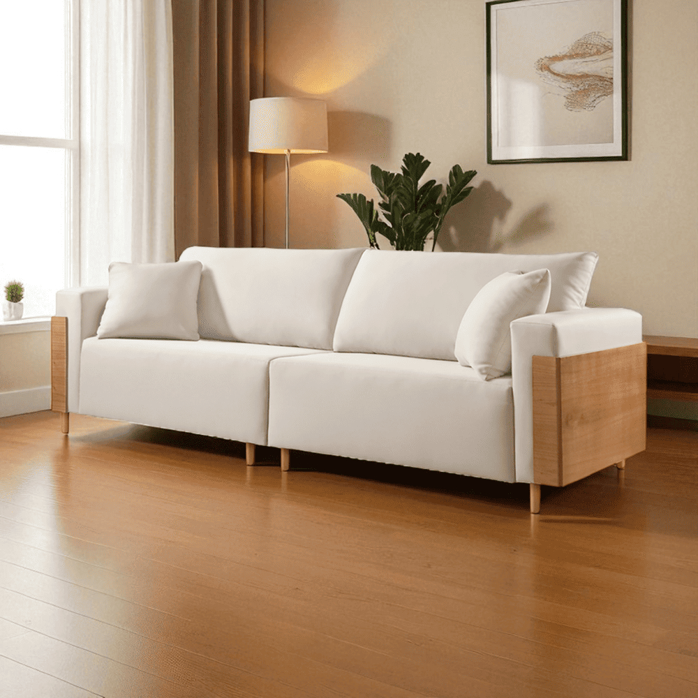 Sofá Heitor Pé De Madeira 1,60m Luxo 2/3 Lugares Castellar Móbile em Oferta na Shopee