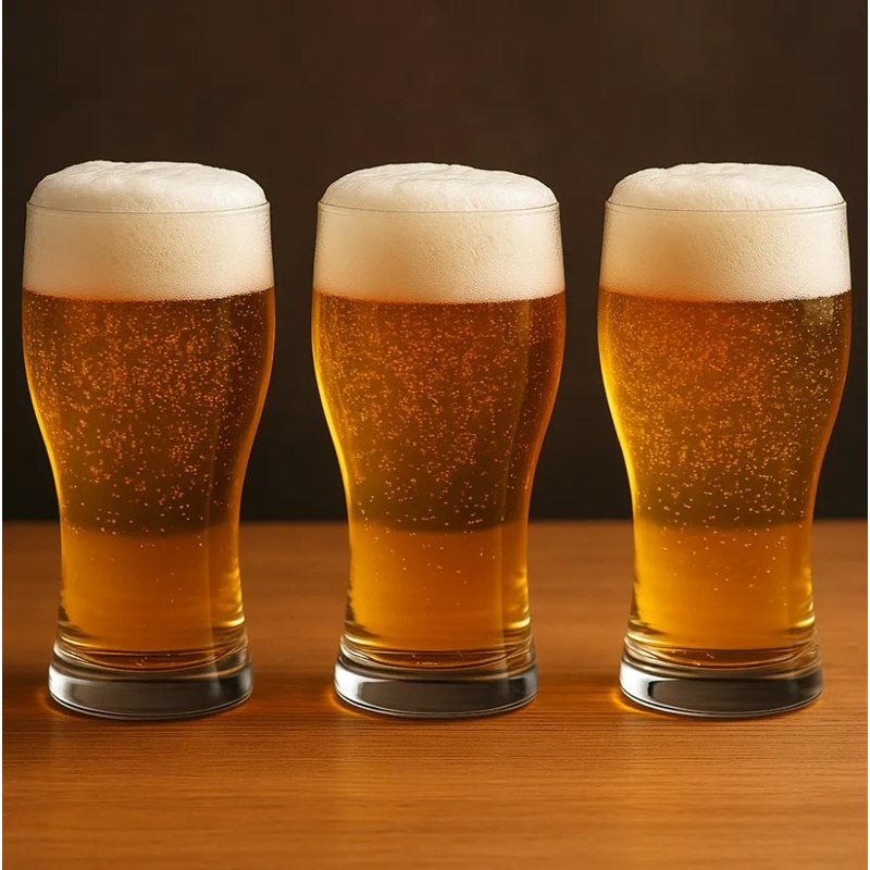 Jogo De 3 Copos Para Cerveja 285ml Vidro Bares Restaurantes Branco em Oferta na Shopee
