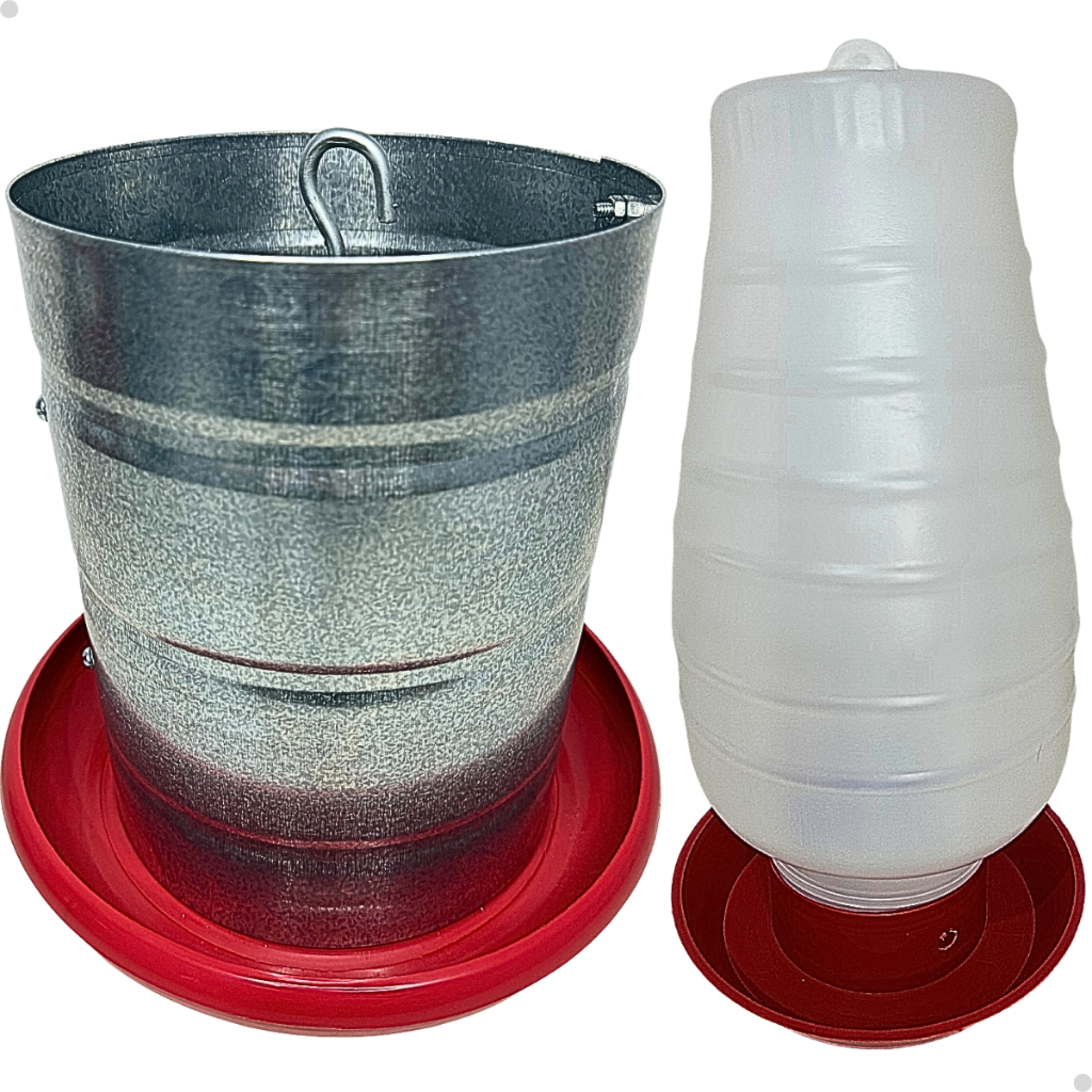 Comedouro Bebedouro Aves Galinhas Granja Galinheiro Tubular Automático 5kg e 5l