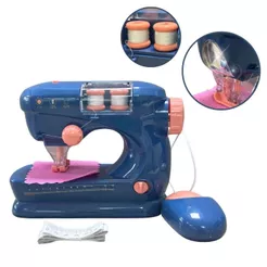 Mini Atelie Maquina Costura De Verdade Brinquedo Infantil Azul