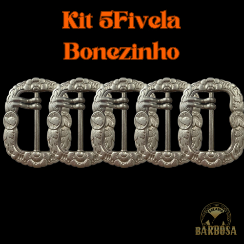 Kit 5 Fivela Bonezinho Corneta 143 para Cintos Country, Guaiacas e Bainhas Feitas em Zamak