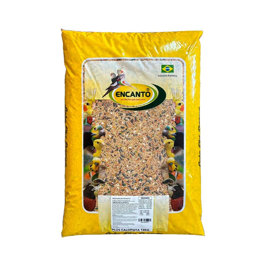 Mistura Plus Para Calopsita Encanto 10kg - ração Mix sementes grãos Aves Completa