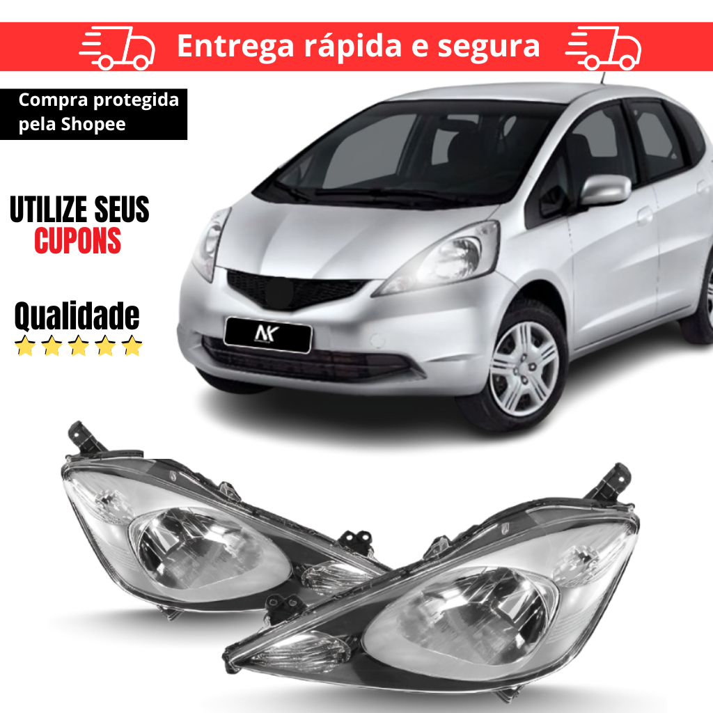 Par/Un Farol Dianteiro Fit 2009 2010 2011 2012