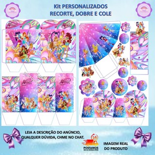 TEMA CLUBE DAS WINX Lembrancinha personalizada com ou sem nome 80/160 itens em Oferta na Shopee