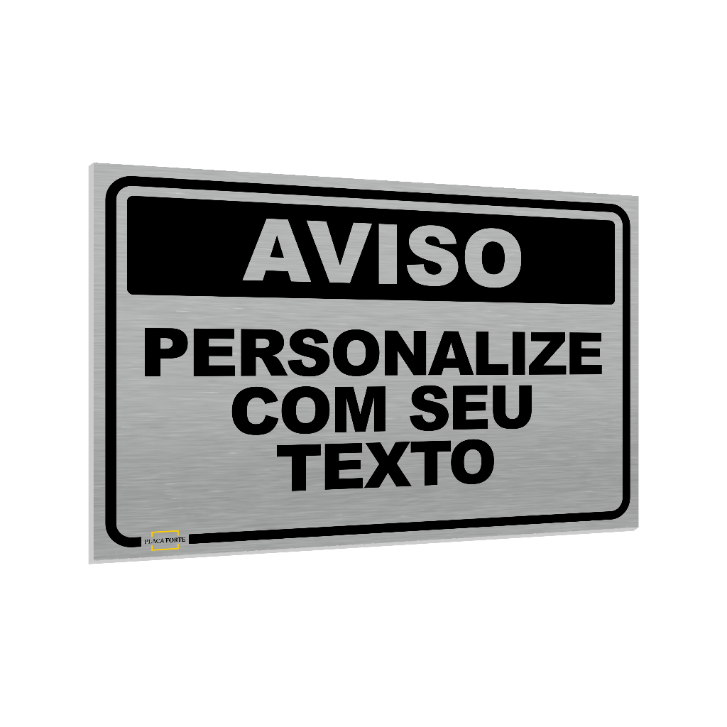 Placa Sinalização Personalize Com Seu Texto Adesivo Aço Escovado 30x20cm em Oferta na Shopee