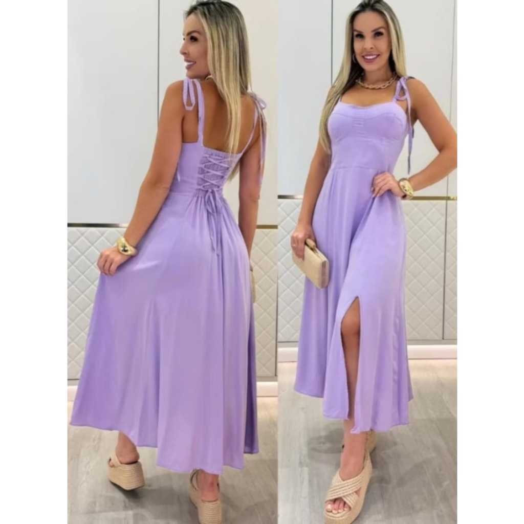Vestido feminino Camponesa  Longo , tecido duna – Elegância, Conforto moda 2025 em Oferta na Shopee
