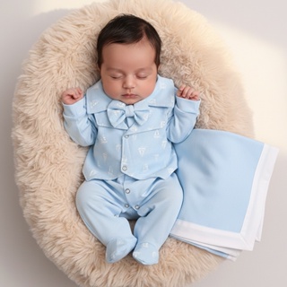 Saída de Maternidade Menino Aconchego Barquinho 06 Peças em Oferta na Shopee