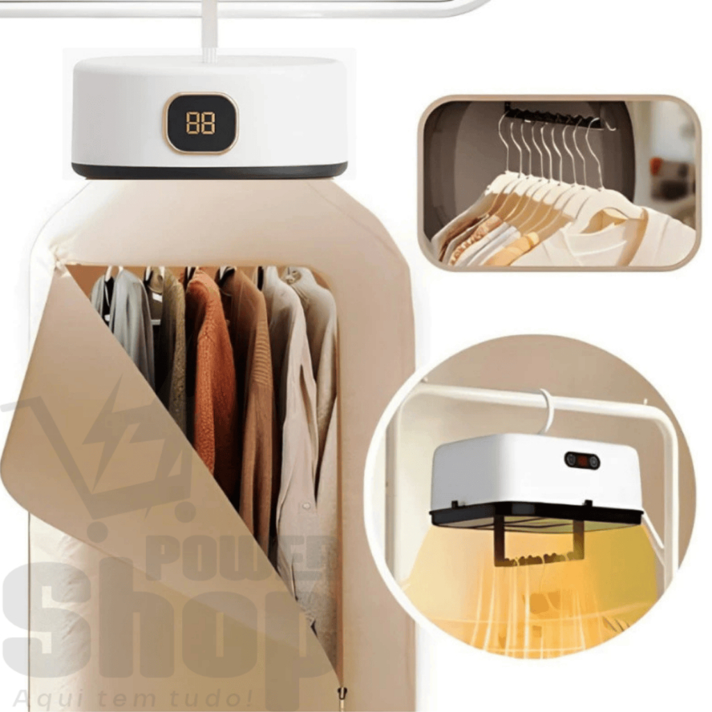 Secador de Roupas Portátil Elétrico Secador Suspenso Com Cortina 110V/220V