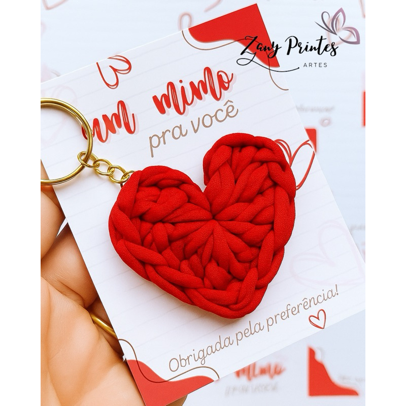 kit de chaveiro em crochê+ cartão personalizado mimo  cliente, aniversário,chá de bebê em Oferta na Shopee