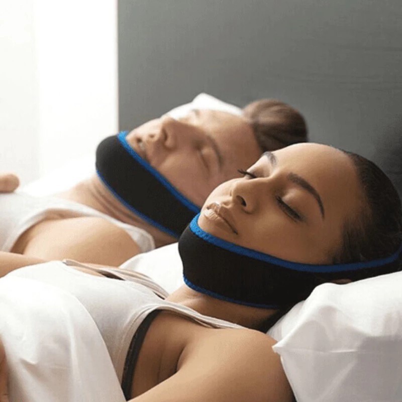 Faixa Cinta Anti Ronco E Apnéia Do Sono Neoprene Ajustável Mantém Boca Fechada