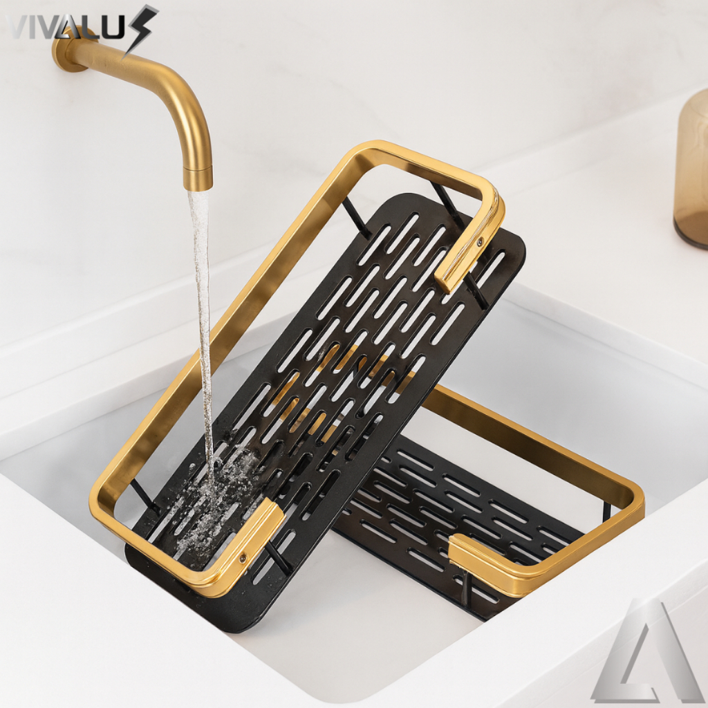 Kit Com 1 2 3 4 Suporte Banheiro Adesivo Sem Furo Organizador Multiuso Porta Shampoo Dourado em Oferta na Shopee