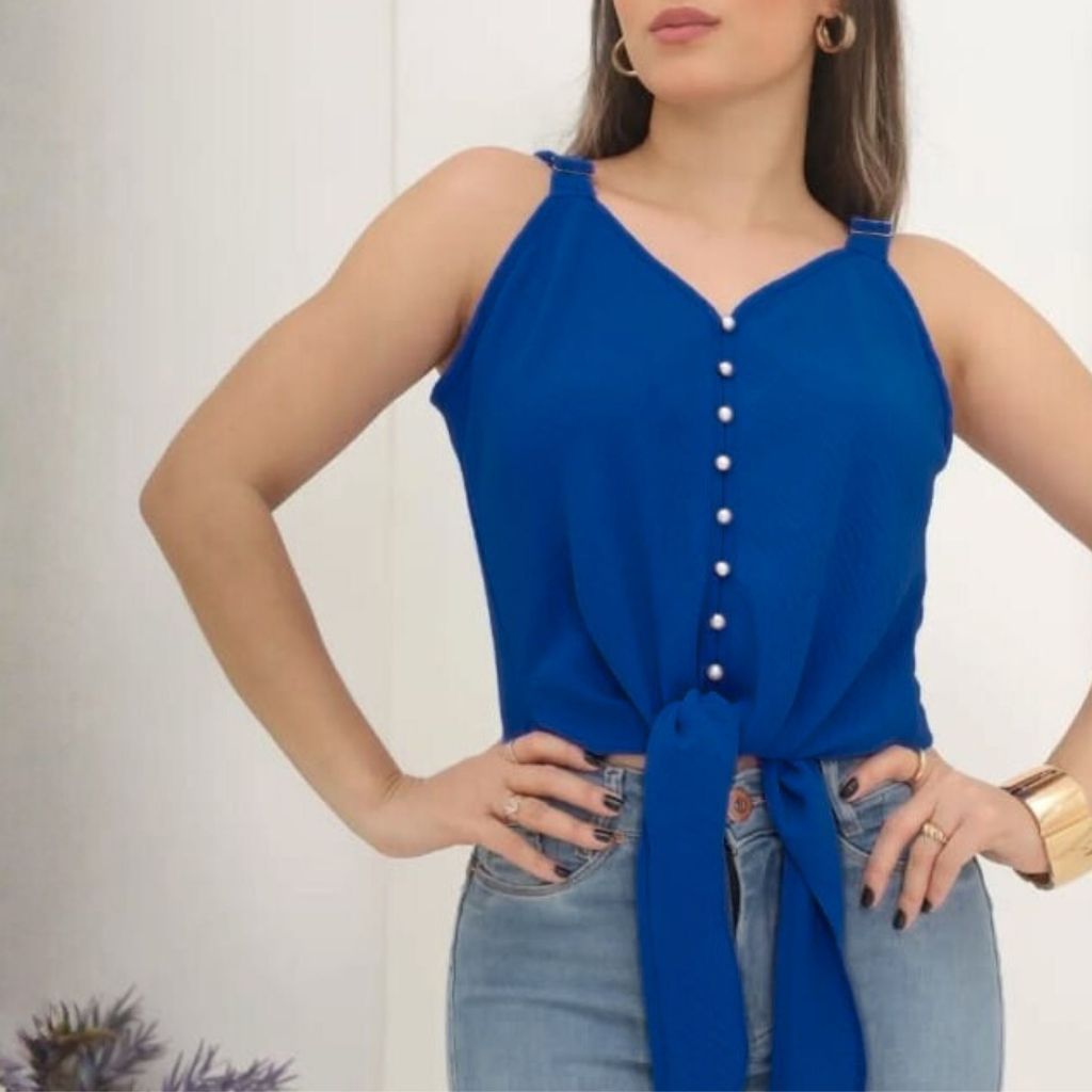 Blusa Regata Duna Elegante – Alças Largas Reguláveis " Envio Rápido