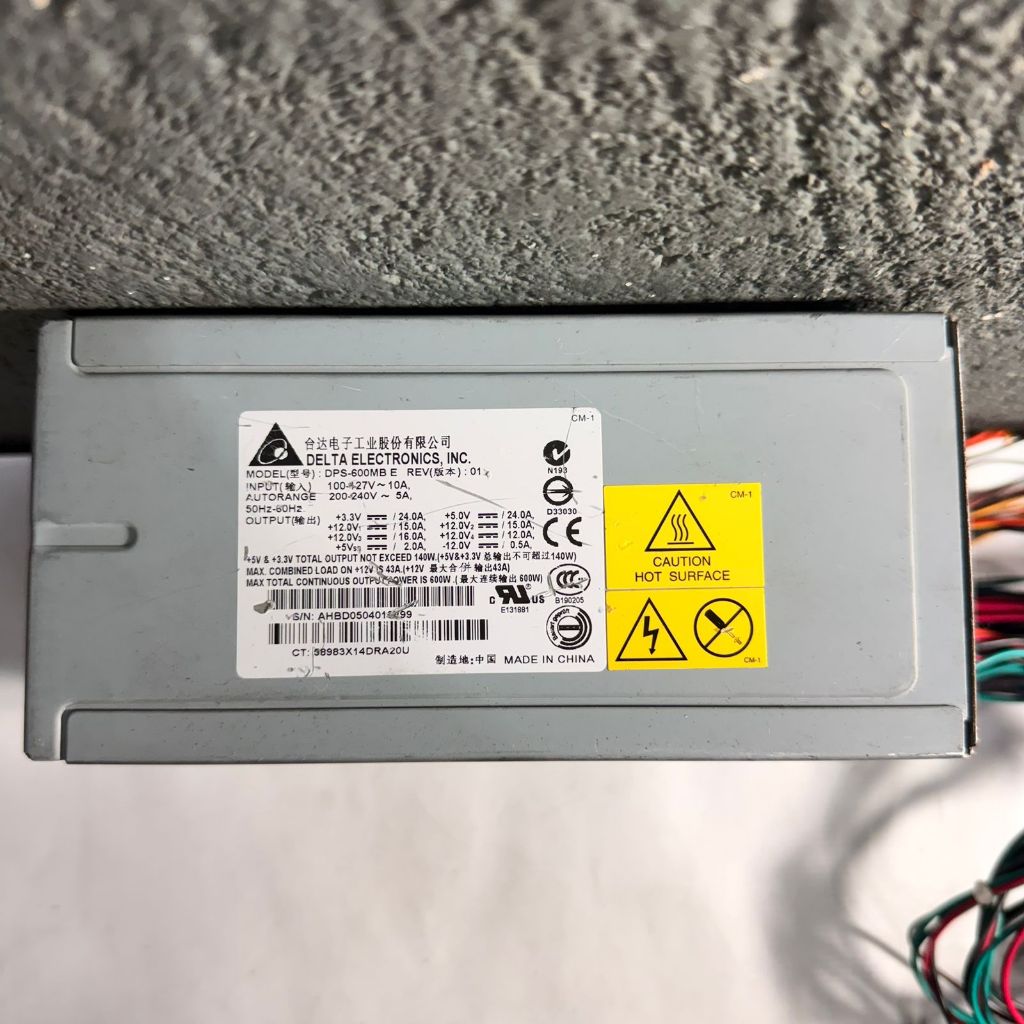 FONTE REAL DELTA ELECTRONICS MODELO: DPS-600MB E 24PINOS Servidor Hp Ml150 G2 600W