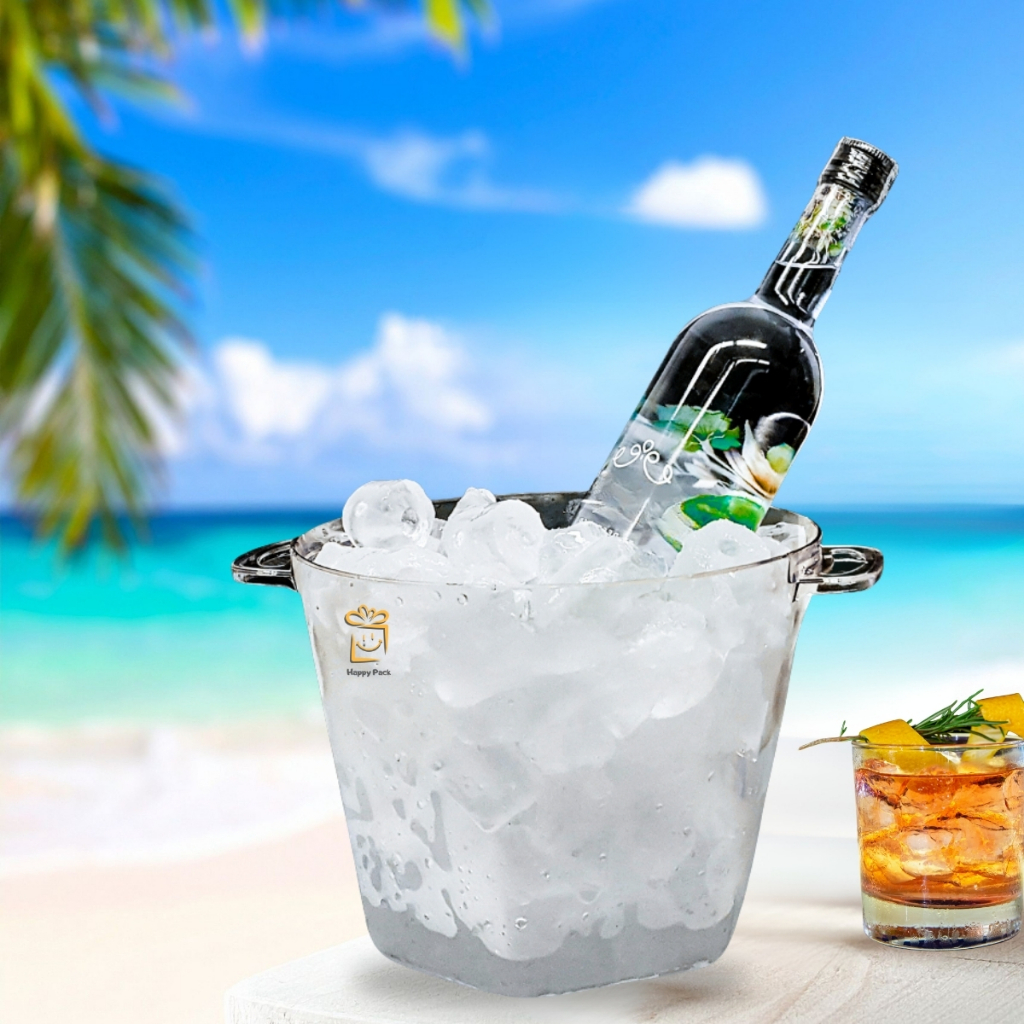 Kit 5 Balde de Gelo Acrílico Champanheira 4,25 Litros Cristal