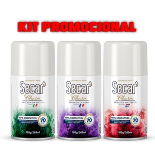 Kit com 3 Un. Odorizador refil automático Secar Charm ( Escolha a variação ) em Oferta na Shopee