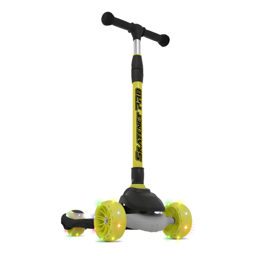 Patinete Infantil Bandeirante Skatenet Led Pro Dobrável Cor Preto