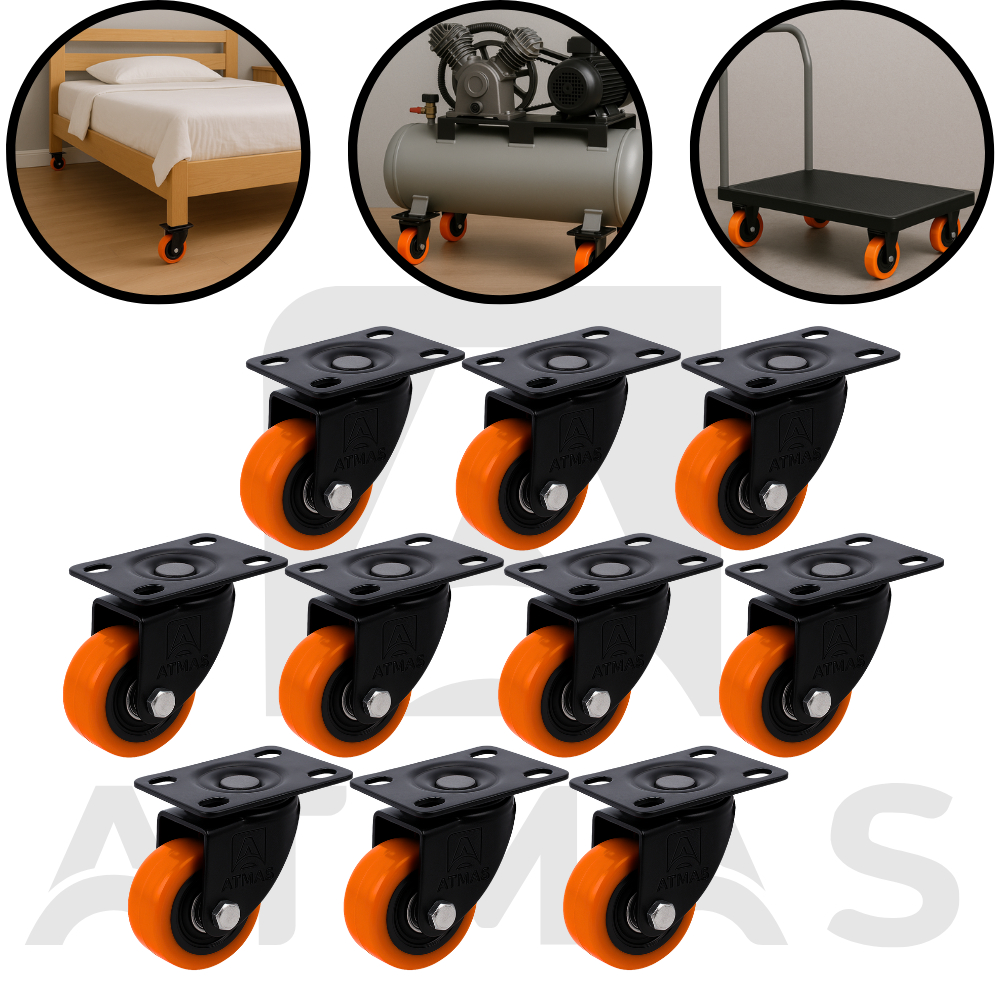 Kit Rodinha 1,5 Polegadas 40mm Reforçada Rodizio Giratório Roda Grande Moveis Pesados Carrinho em Oferta na Shopee