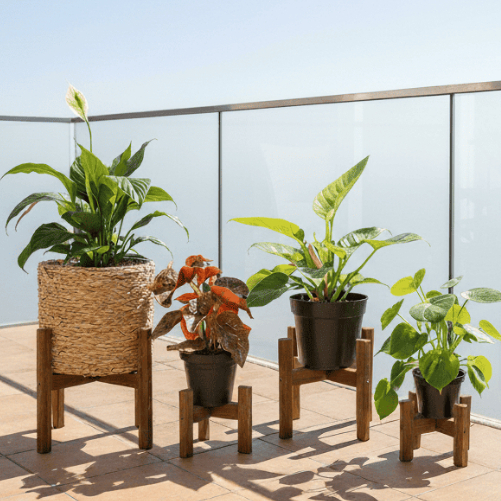 Suporte Cachepot Vasos Decorativo Madeira Pinus Design Moderno Decoração Área Externa Casa Luxo