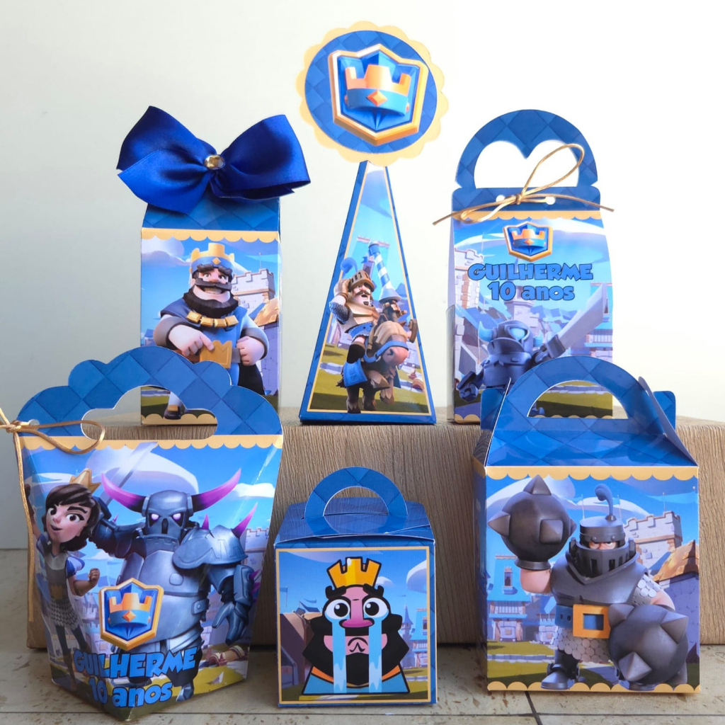 Kit Personalizados Clash Royale | Lembrancinhas Festa Tema Clash Royale (PEGUE E MONTE)
