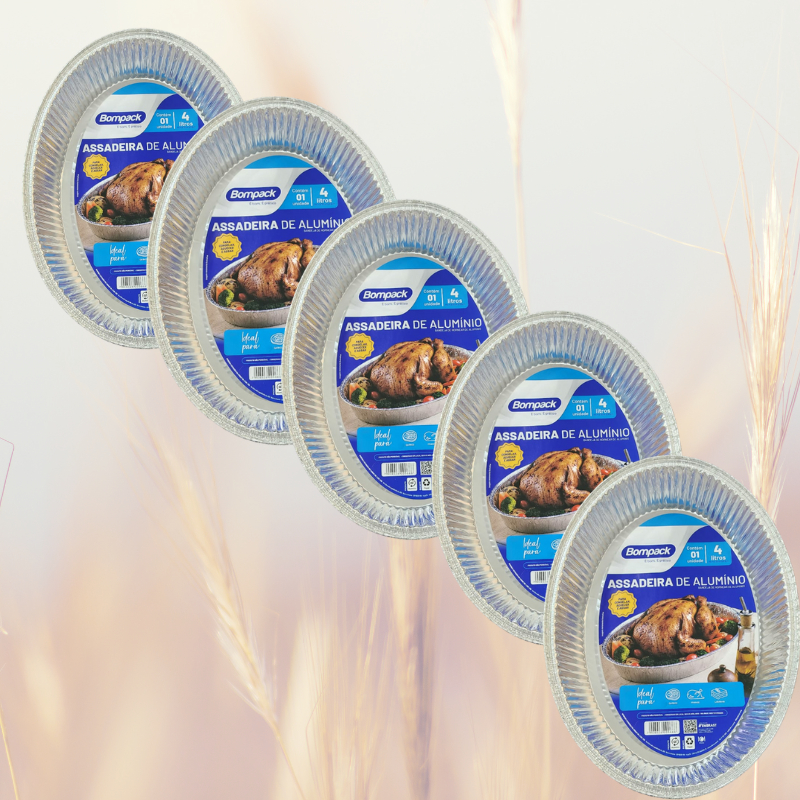 05 ASSADEIRAS ALUMÍNIO 4L BOMPACK ASSADOS, TORTAS, MAIONESE 38X26X6CM em Oferta na Shopee