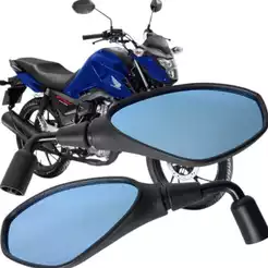 Par Retrovisor F800 90 Graus Rebaixado Lente Azul Curto Fan 150 160 Twister 250 Cb 300 Transalp
