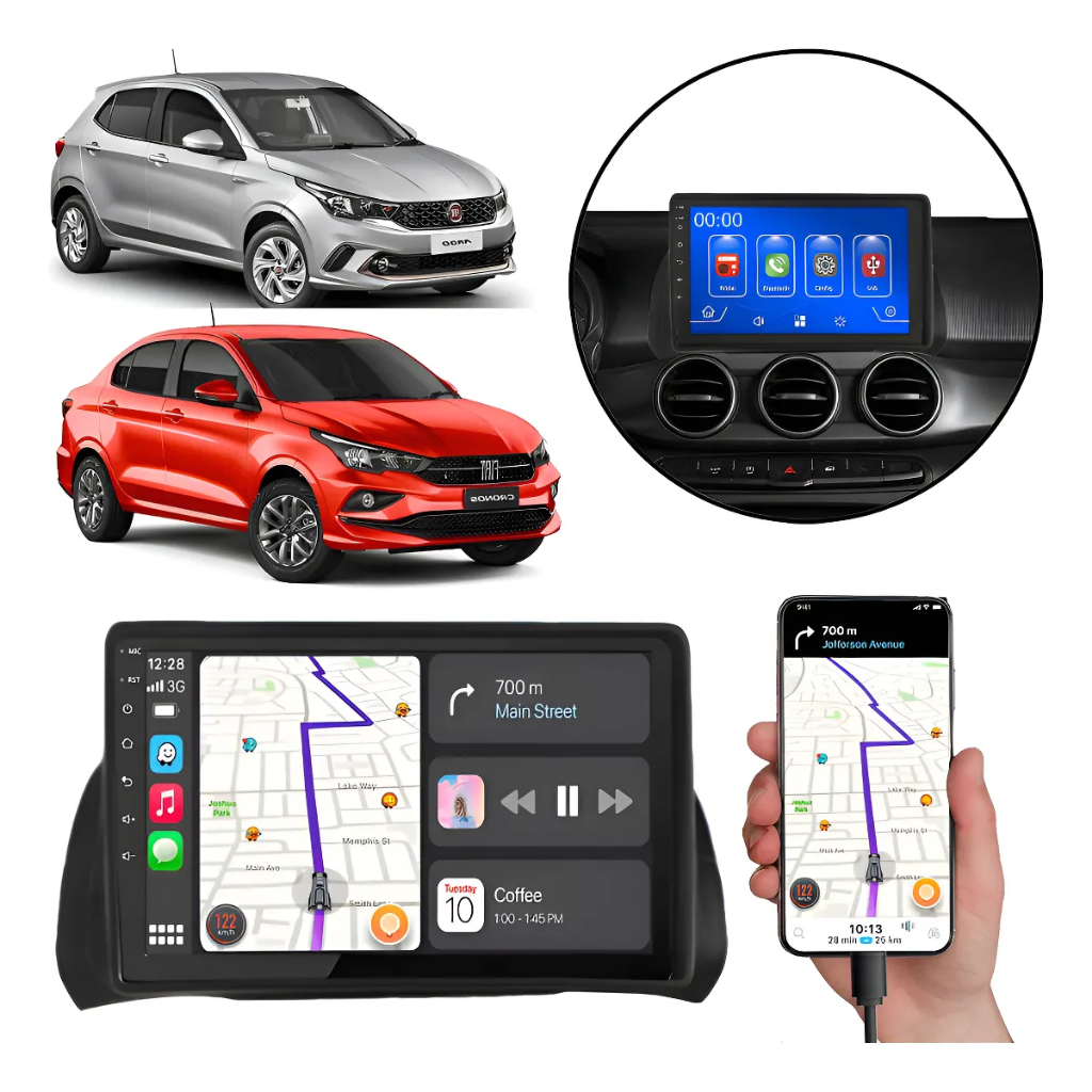 Multimídia 9 Polegadas Argo Cronos 2018 Á 2023 Espelhamento Android Carplay MP5