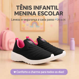 Tênis Infantil Menina Escolar Joy Kids – Segurança e Leveza a Cada Passo - COMPRE AGORA:PROMOÇÃO! em Oferta na Shopee