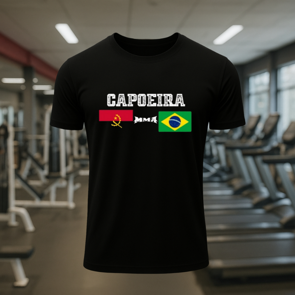 Camiseta Masculina  Academia 100% Algodão Capoeira- Camisa confortável Para treino