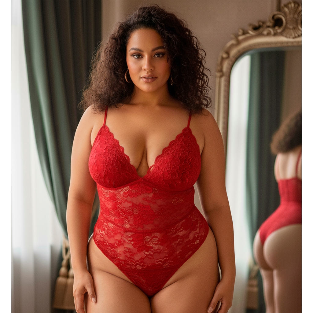 Body Renda Plus Size Bory Plus Decote Bori Sexy Lingerie