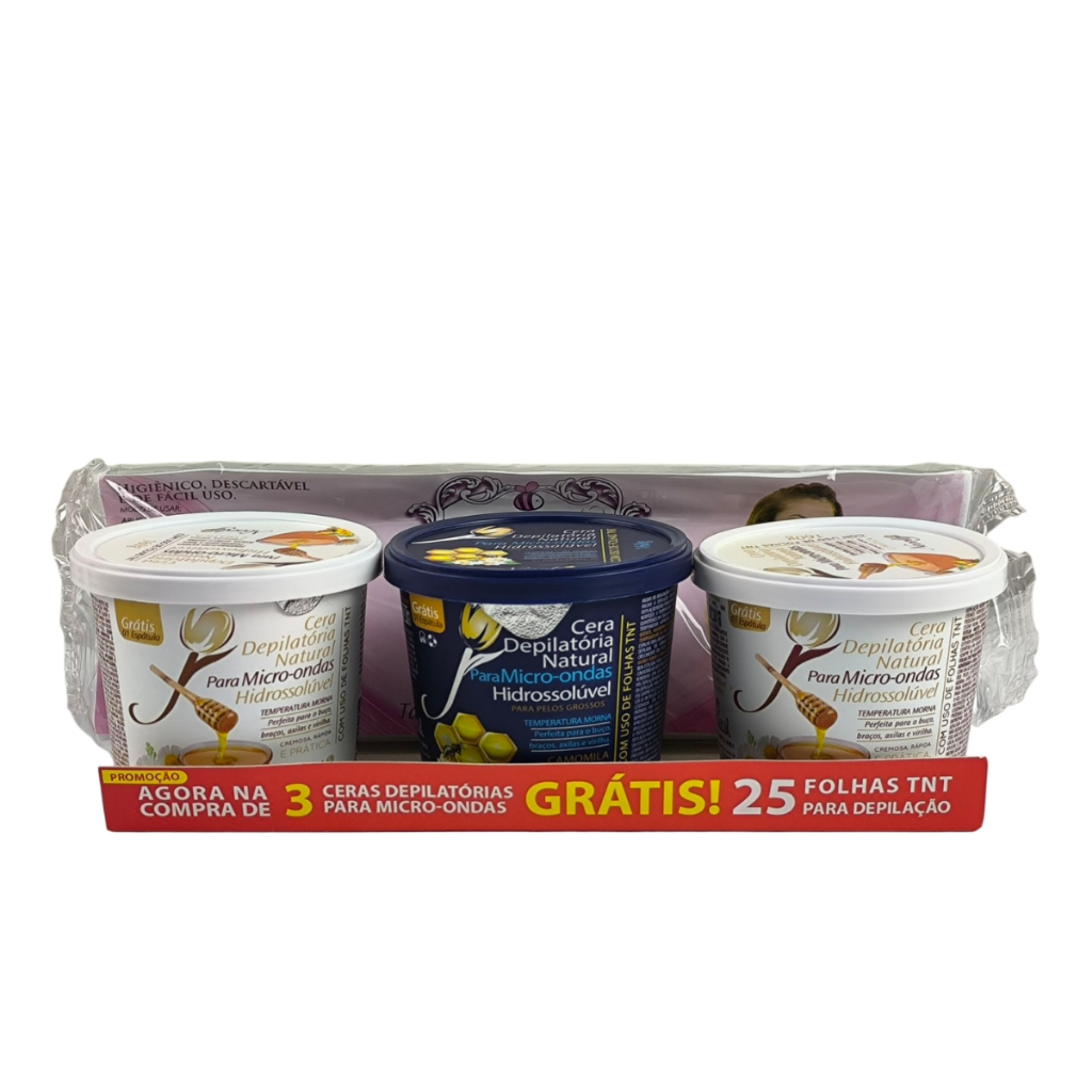Kit 3 Cera Hidrossolúvel Neorly 480g Depilação Axila Perna