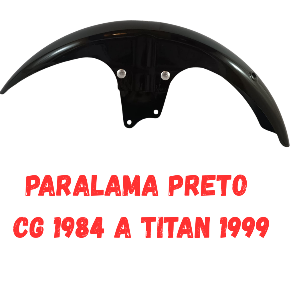 Paralama Cg Today Titan Preto Honda 1984 a 1999 Com Suporte Envernizado Padrão Original