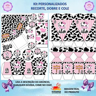 TEMA VAQUINHA /EU AMO TETÊ LEMBRANCINHA PERSONALIZADA COM 80/160 itens COM OU SEM NOME em Oferta na Shopee