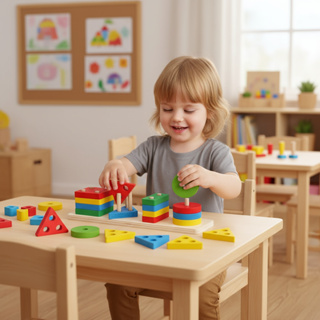 Encaixe Divertido 16 Pçs MDF Brinquedo Educativo Didático Infantil Pedagogia Colorido Cores Sortidas em Oferta na Shopee