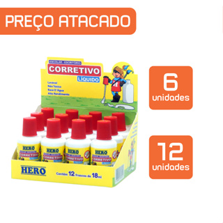 Corretivo Liquido Escolar 18ml - Marca HERO - Preço Atacado em Oferta na Shopee