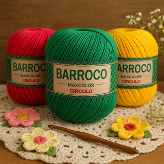 Barroco Maxcolor Círculo 200g Fio 4 para Crochê e Tricô - 100% Algodão - Fio para crochê em Oferta na Shopee