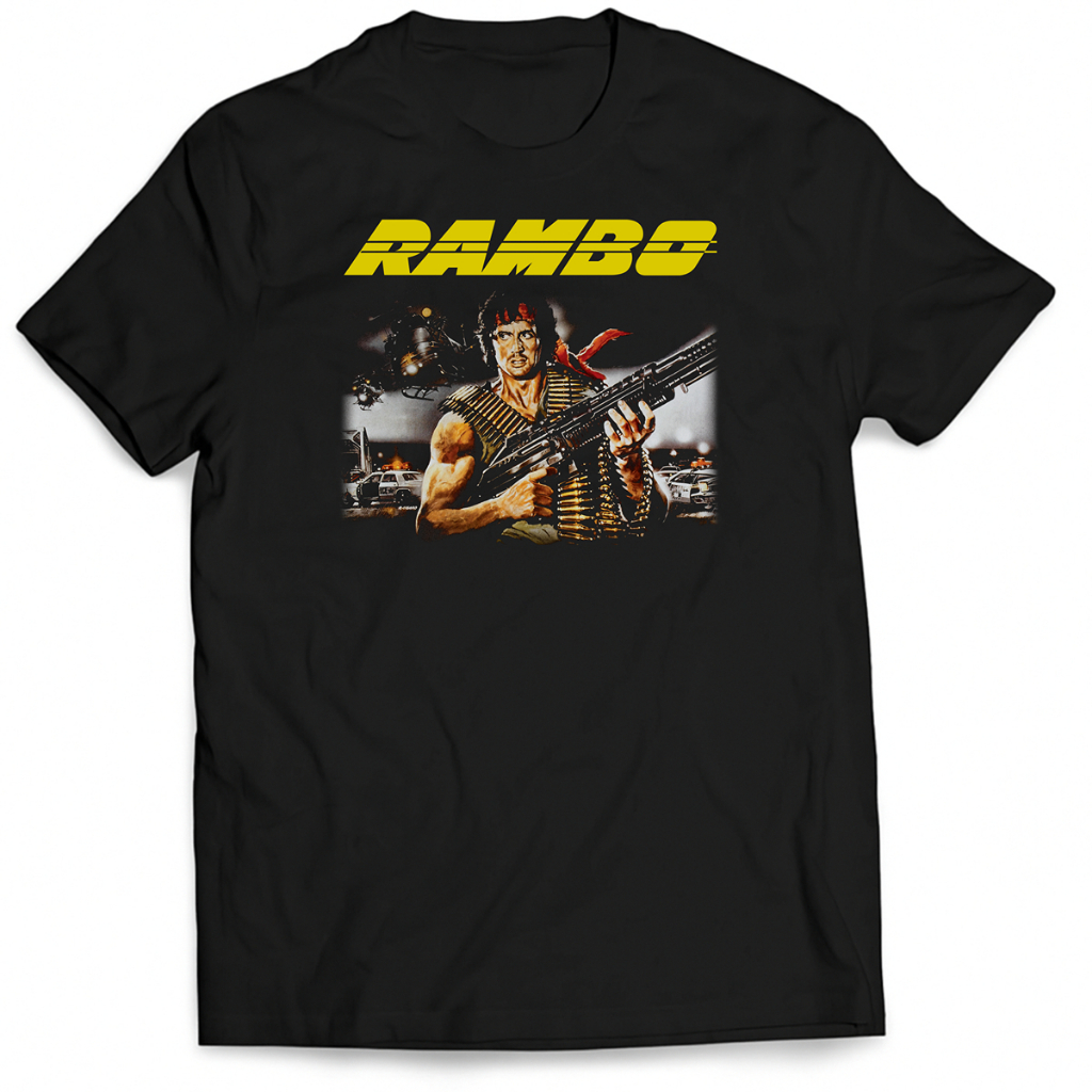 Camiseta Rambo 100% Algodão Tamanho Unissex Camisa Filme Rambo