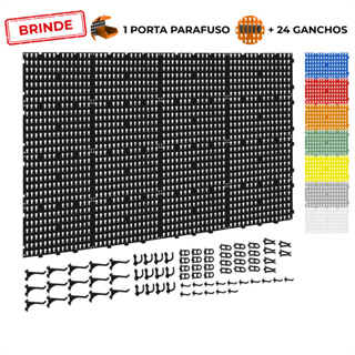 Painel Suporte Porta Ferramentas Organizador Parede Perfurado  69x118 + Brindes em Oferta na Shopee