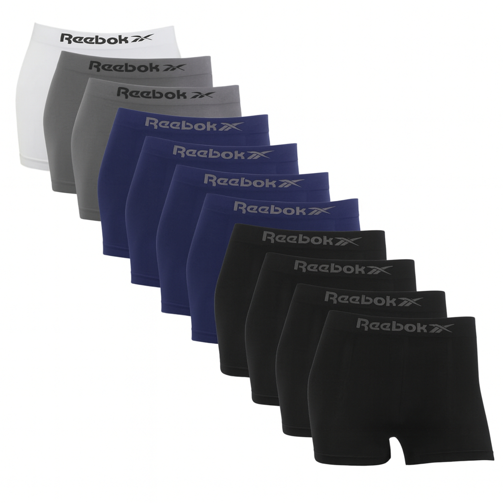Kit Cuecas Boxer Reebok Microfibra Masculina Sem Costura Cores Sortidas Originais Adulto