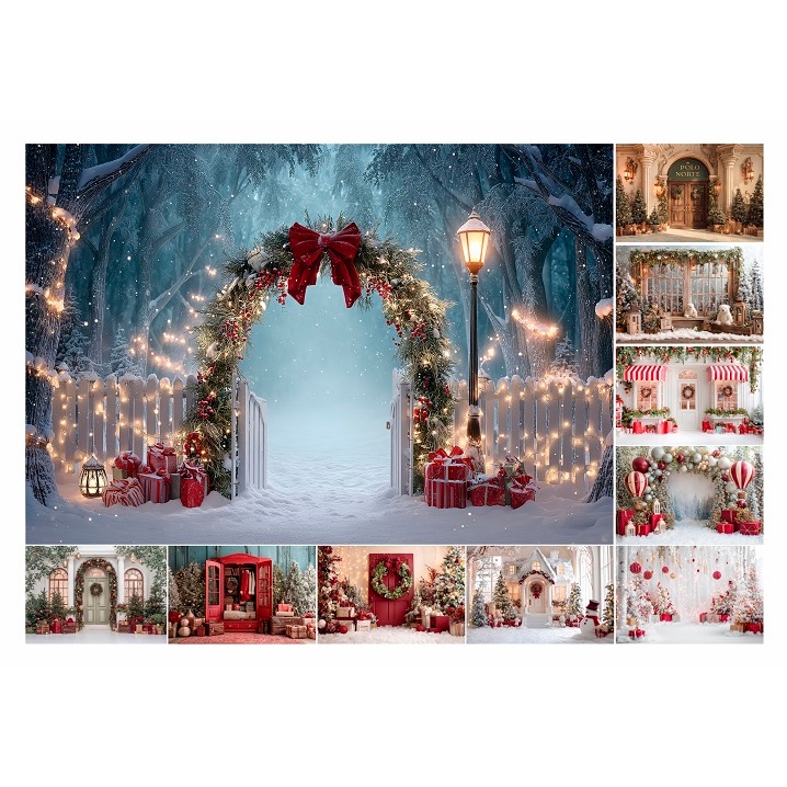 Fundo Fotografico Sublimado Em Tecido Natal/Festas Natalinas Variados 2,50x3,00 OXFORD