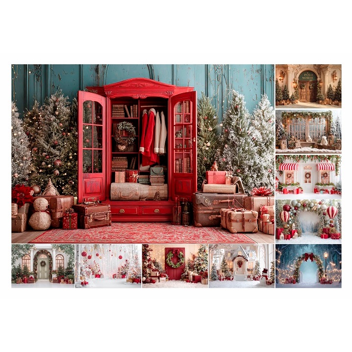 Fundo Fotografico Sublimado Em Tecido Natal Variados 1,50x2,20 MALHA