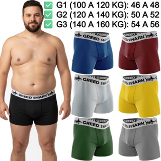 Pacote com Cuecas Plus Size Boxer Masculinas Forro Algodão Cueca Box Masculina Microfibras em Oferta na Shopee